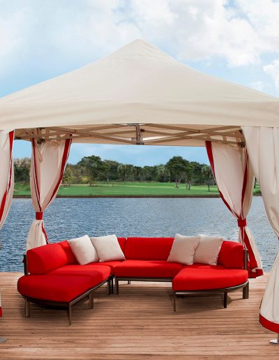 FiberBuilt Deluxe Tent w White & Red Side Panels