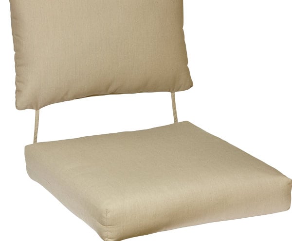 Outdoor chair cushions with clearance velcro ties